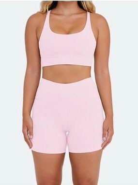 set active luxform light pink biker shorts